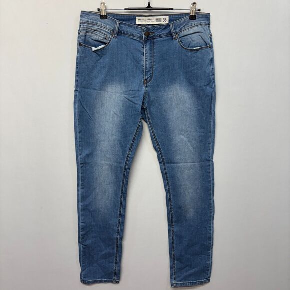 Barbell Apparel Men Slim Athletic Fit Jeans Size 36 Blue Denim D022 -3 - Picture 1 of 16